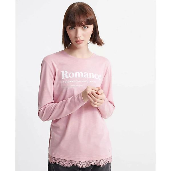 Superdry Tilly Lace Graphic Langarm-t-shirt L Soft Pink günstig online kaufen