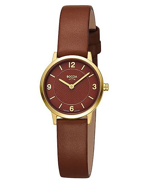 Boccia Quarzuhr Quarz Titan Braun/Goldfarben günstig online kaufen