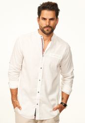 behype Langarmhemd aus Leinen im Regular-Fit günstig online kaufen