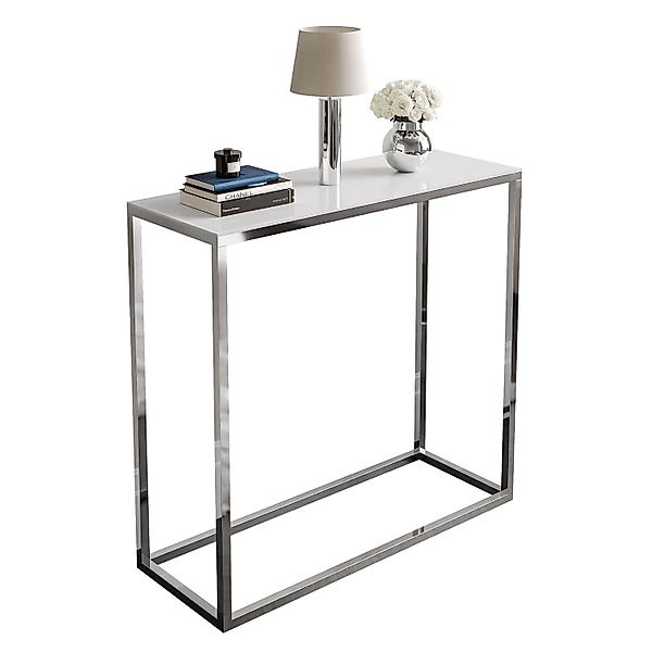 Lookway Konsolentisch MODERN GLASS mit silberfarbenem, verchromtem Gestell günstig online kaufen