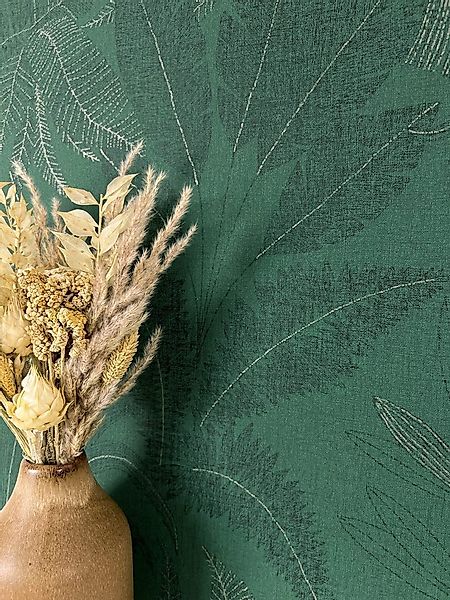 Newroom Vliestapete Niama Dark Green Tapete Mustertapete Dschungel,Pflanzen günstig online kaufen