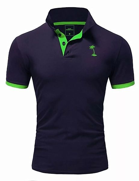 behype Poloshirt EDIN mit kontrastfarbenem Palmen-Logopatch günstig online kaufen