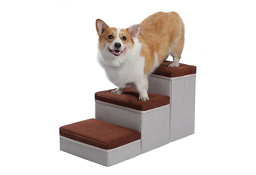 PETEPELA Hunderampe Faltbare Hundetreppe 3 Stufen kleine Hunde, mit Staurau günstig online kaufen