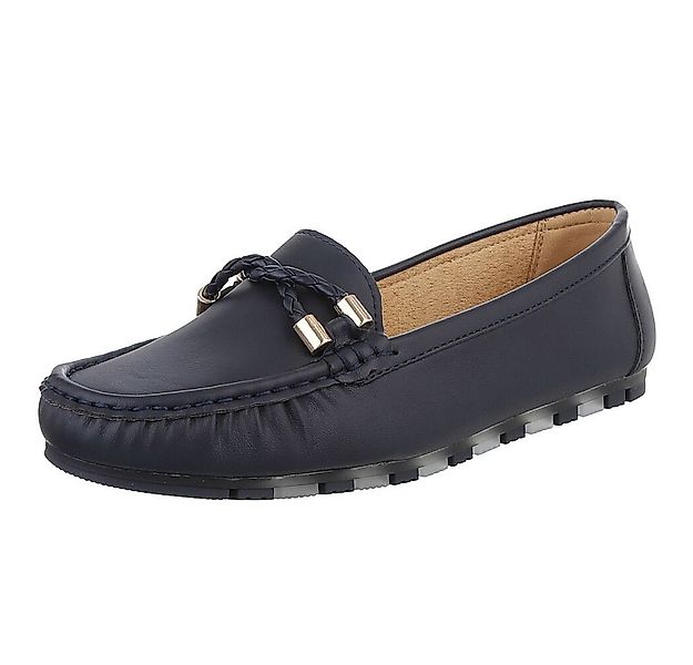 Ital-Design Elegante Mokassins mit geflochtener Schnürung für Damen Slipper günstig online kaufen