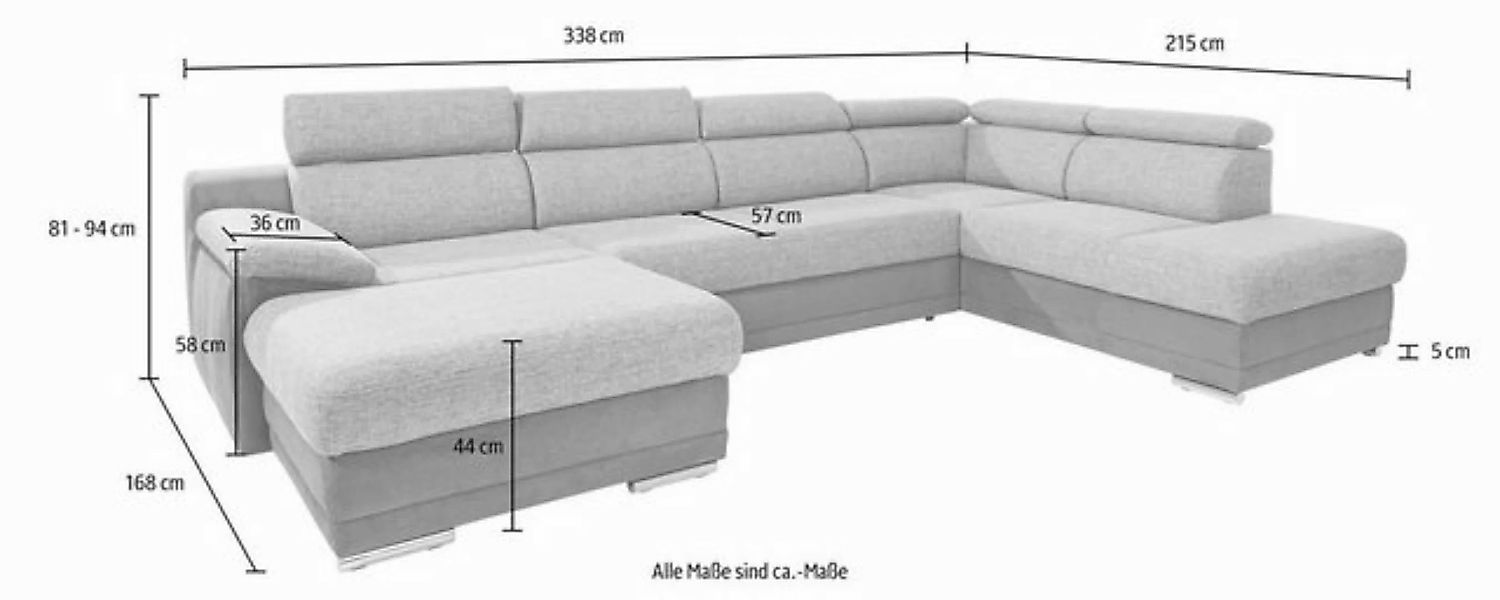 sit&more Wohnlandschaft "Xenia U-Form", wahlweise mit Bettfunktion günstig online kaufen