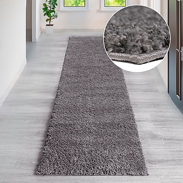my home Läufer »Shaggy 30«, rechteckig, 30 mm Höhe, Teppich-Läufer, Brücke, günstig online kaufen