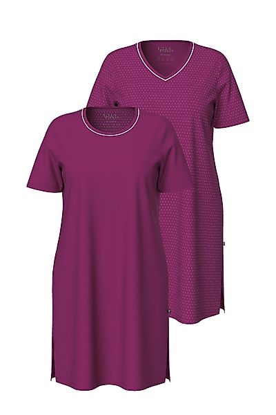 Ulla Popken Bigshirt Bigshirts 2er-Pack Rundhals/V-Ausschnitt günstig online kaufen