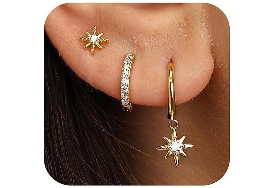 LuxusKollektion Schmuckset Ohrringe Silber 925 Set Damen 14K Vergoldet Creo günstig online kaufen