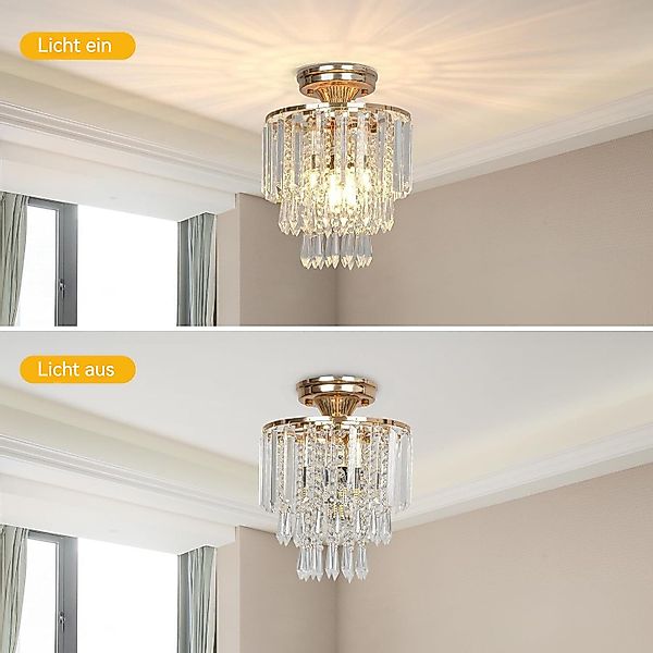 BlingBin Kronleuchter Modern Kristall Deckenleuchte Gold günstig online kaufen