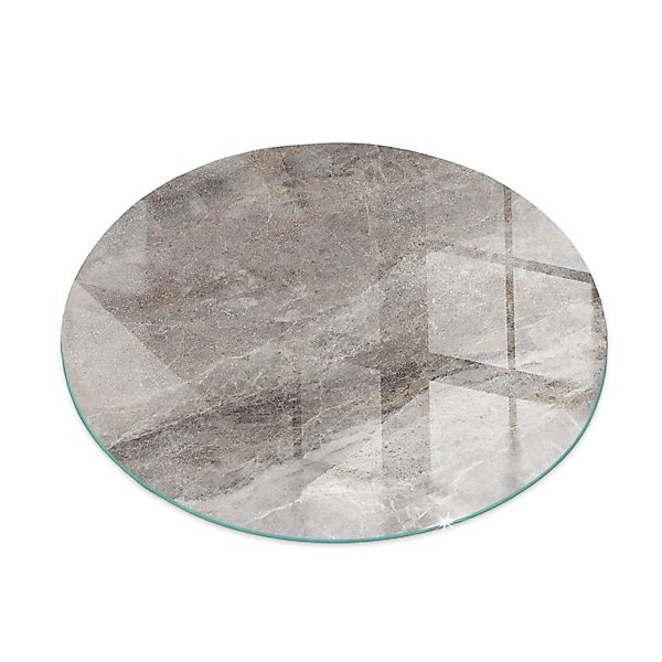 Tulup Glasplatte für Kamin Natursteinmuster Bodenplatte Glas für Ofen Runde günstig online kaufen