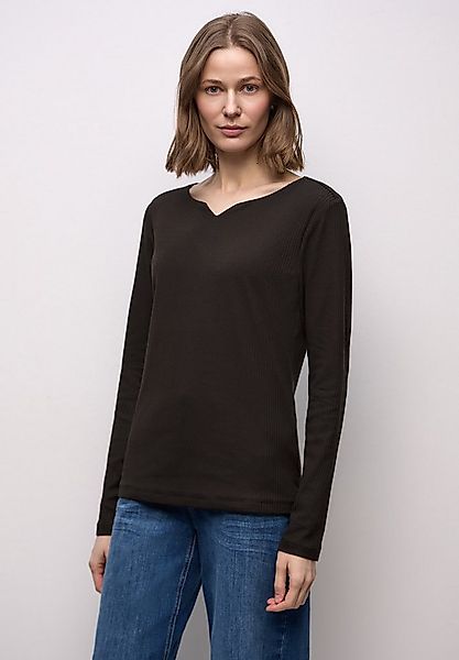 STREET ONE Langarmshirt aus Baumwolle mit Stretchante günstig online kaufen