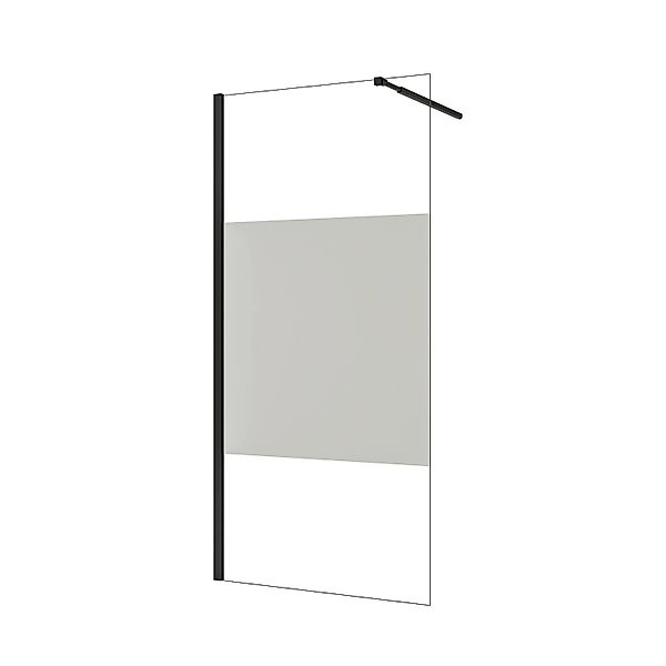 AICA Walk in Duschwand B.110 x H.200cm Milchglasstreifen Duschabtrennung 10 günstig online kaufen
