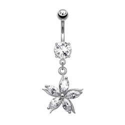 Taffstyle Bauchnabelpiercing Piercing Chirurgenstahl Kristall Blumen, günstig online kaufen