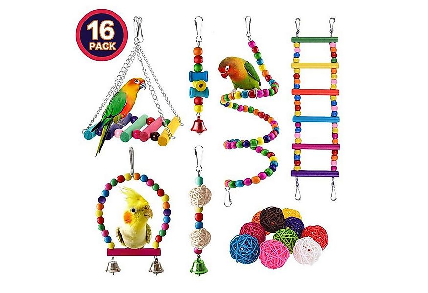 Mechright Vogelspielplatz 16-teiliges Set Wolkenleiter-Rattankugel-Hängerri günstig online kaufen