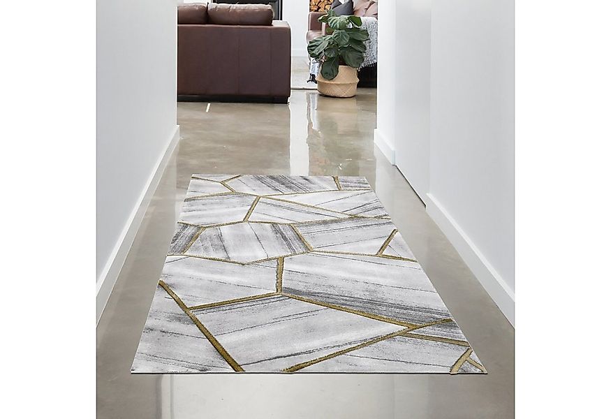 Carpetia Teppich Teppich modern Wohnzimmerteppich geometrisches Muster grau günstig online kaufen