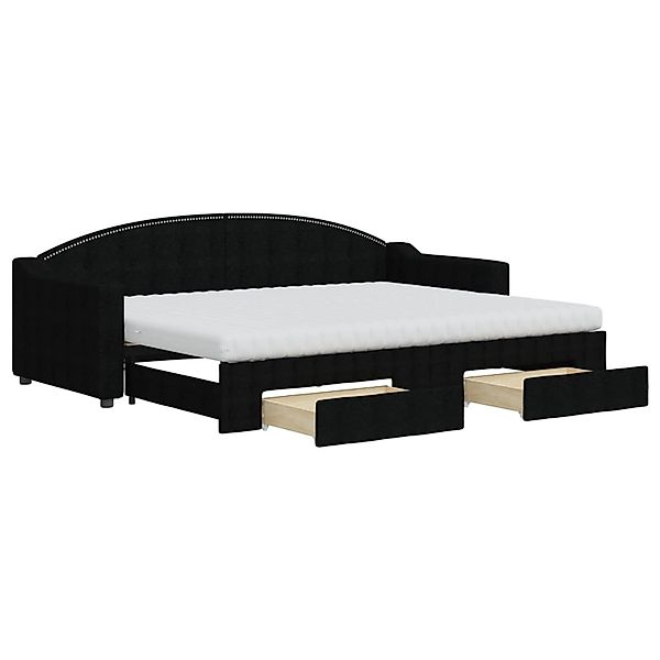 vidaXL Tagesbett Ausziehbar mit Schubladen Schwarz 80x200 cm Stoff1881283 günstig online kaufen