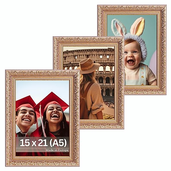 Victor (Zenith) Bilderrahmen Rubens, Bilderrahmen Set Gold Grün 15x20 cm A5 günstig online kaufen