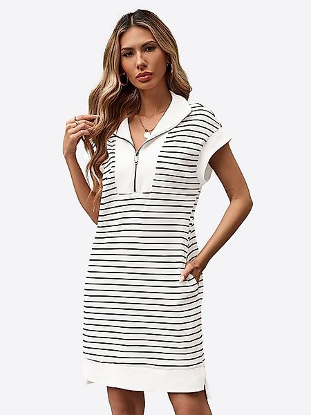 Imily Bela Strickkleid Damen gestreiftes Minikleid mit Reißverschluss (Pack günstig online kaufen