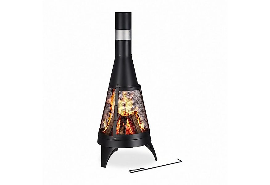 relaxdays Feuerkorb Terrassenofen mit Funkenschutz günstig online kaufen