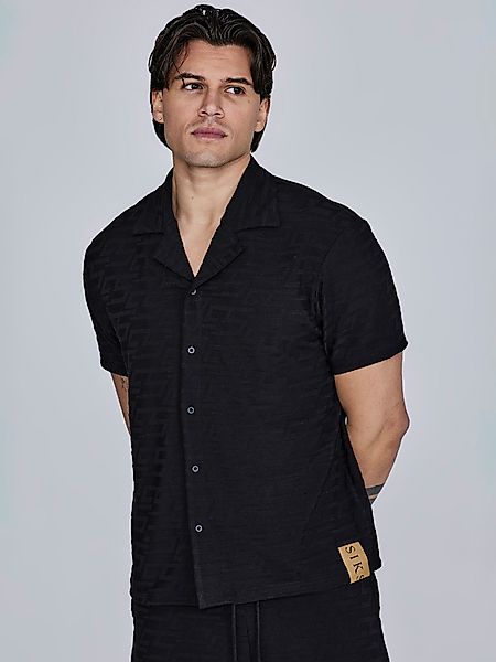 Siksilk Kurzarmhemd SikSilk Herren Schwarzes Frottee günstig online kaufen