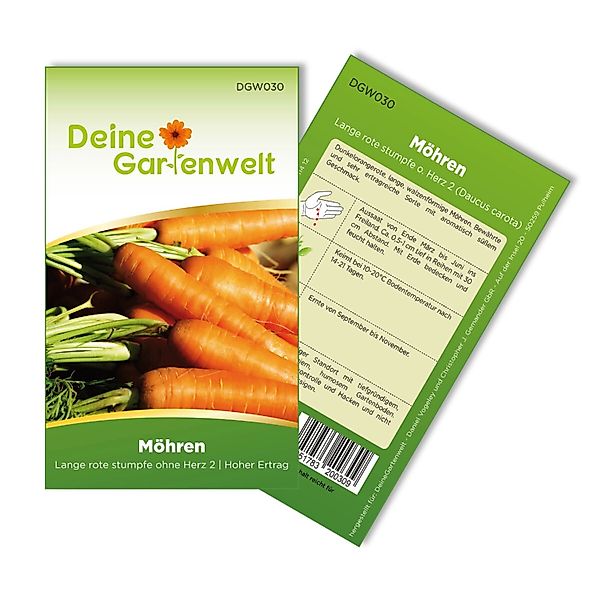 Deine Gartenwelt Möhren Lange Rote Stumpfe Ohne Herz Samen günstig online kaufen