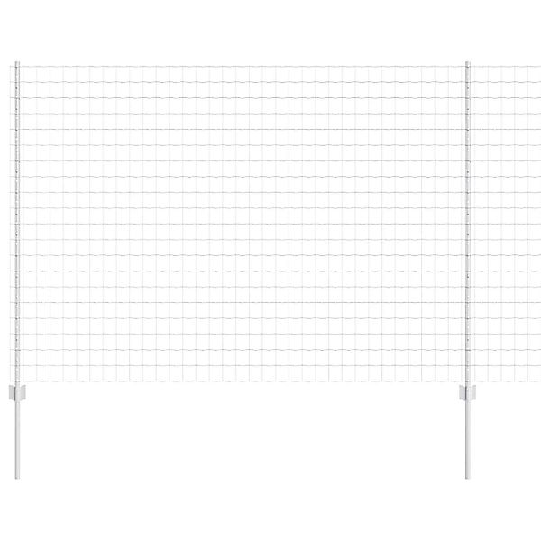 vidaXL Zaun mit Pfosten Silber 1,5 x 10 m Stahl 3336220 günstig online kaufen