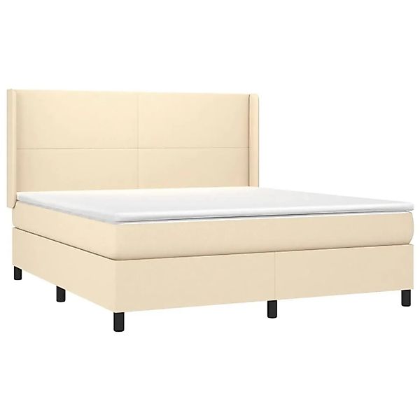 vidaXL Boxspringbett mit Matratze & LED Creme 180x200 cm Stoff 3138178 günstig online kaufen