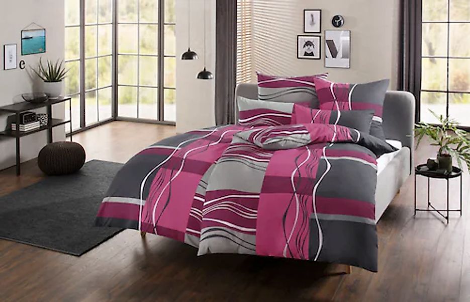 my home Bettwäsche »Kelian« 2 Stk. tlg. in verschiedenen Qualitäten, gemust günstig online kaufen