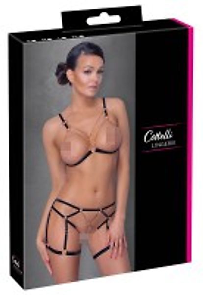 Cottelli Collection Set: Bügelloser BH Dessous-Set mit Ketten: BH und Slip günstig online kaufen