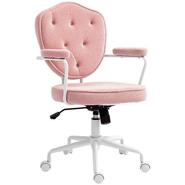 HOMCOM Bürostuhl mit Fußstütze Polyester Rosa 63L x 61,5B x 93-101H cm günstig online kaufen