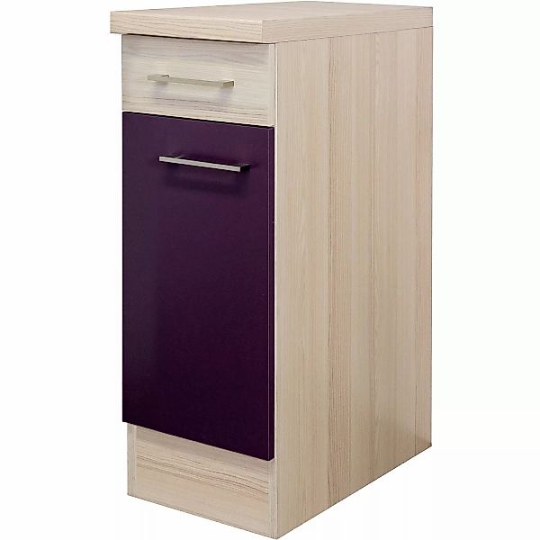 Flex-Well Exclusiv Unterschrank Focus 30 cm Akazie-Aubergine-Akazie günstig online kaufen