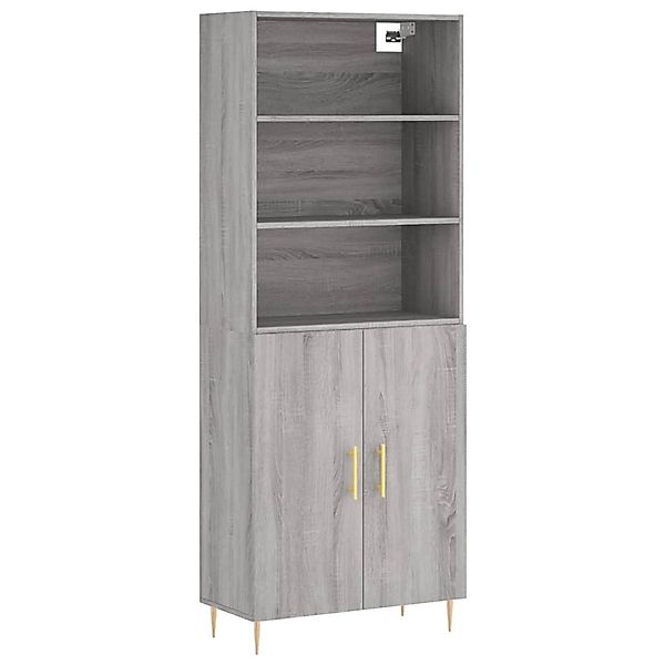 vidaXL Highboard Grau Sonoma 69,5x34x180 cm Holzwerkstoff 3189243 günstig online kaufen