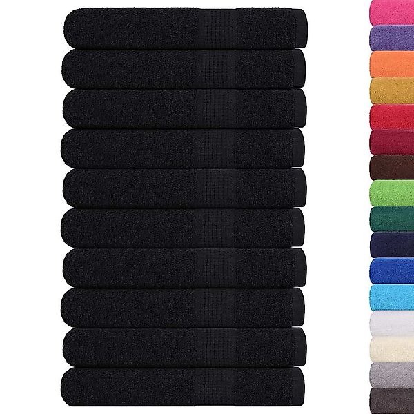 vidaXL Handtuch Saunatücher 10 Stk. Schwarz günstig online kaufen