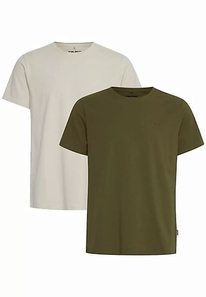 Blend T-Shirt Rundhals T-Shirt 2-er Stück Pack Basic Shirt 4817 in Grau-Grü günstig online kaufen