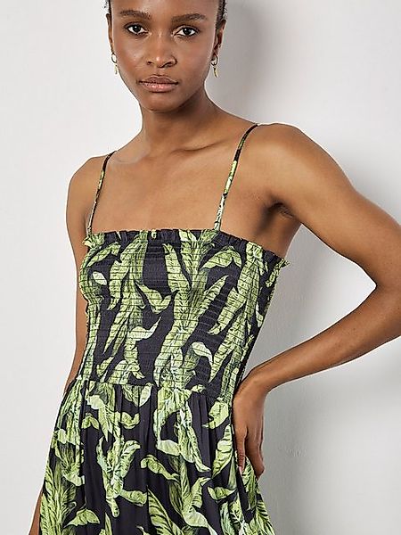 Apricot Maxikleid Tropical Leaf Smokkleid, mit Bandeau-Obetteil günstig online kaufen