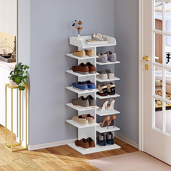 Woltu Schuhregal, 1-tlg., weiß, mit 12 günstig online kaufen