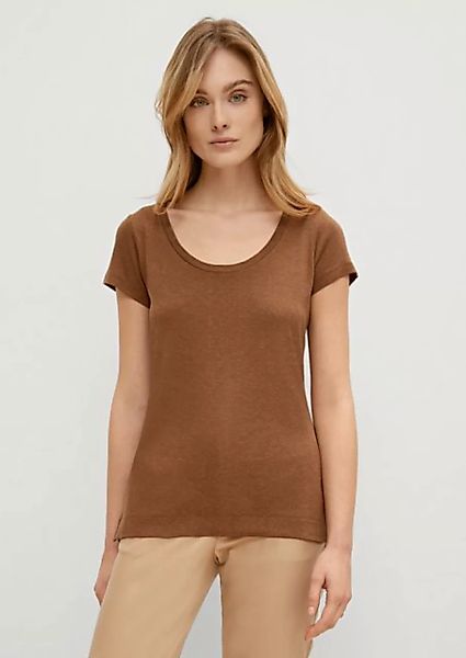 Comma Shirttop Rundhalsshirt aus Feinstrick fixiertes Insert günstig online kaufen