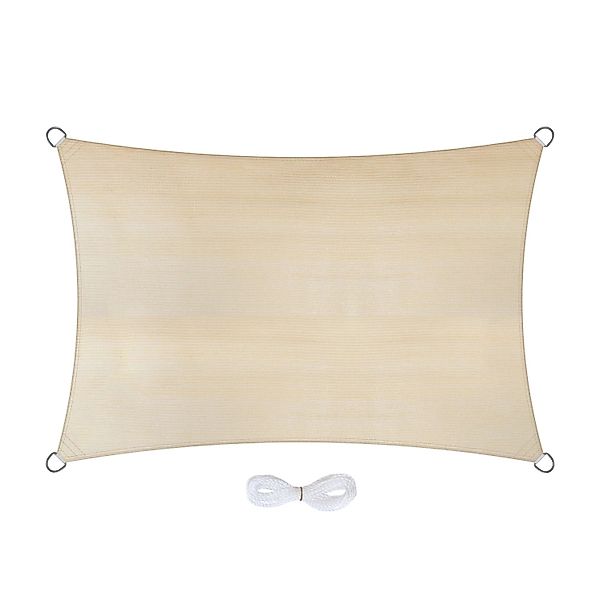 Jardinion Sonnensegel Rechteck 2 x 3m Beige für Garten/Balkon/Terasse günstig online kaufen