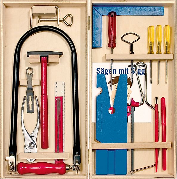 Pebaro Kinder-Werkzeug-Set Laubsägeset: Laubsägetischchen + Drillbohrer günstig online kaufen