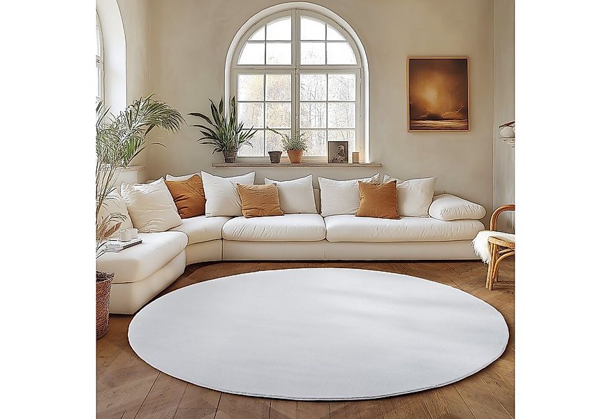 SIMPEX24 Teppich Unicolor - Einfarbig, Rund, Höhe: 11 mm, Perfekt geeignet günstig online kaufen