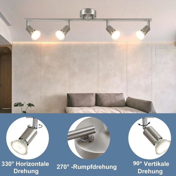 Nettlife Deckenstrahler 1/2/3/4/6 Flammig Schwarz GU10 günstig online kaufen