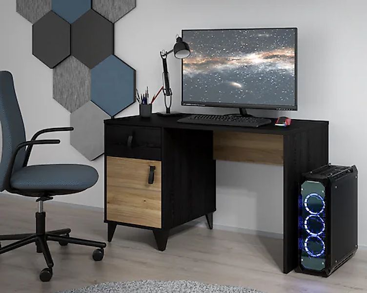 FORTE Schreibtisch "Lya" Schreibtisch, Metallfüße, Griffschlaufen, trendige günstig online kaufen