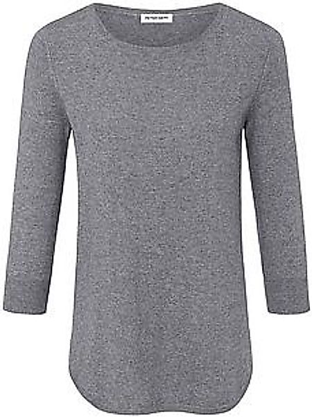 Rundhals-Pullover aus Seide und Kaschmir Peter Hahn grau günstig online kaufen