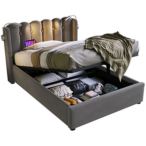 XDeer Polsterbett Polsterbett Einzelbett Leselicht mit Ladefunktion Kopftei günstig online kaufen