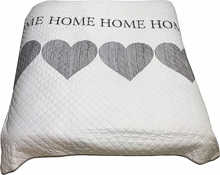 One Home Tagesdecke Herzen Home, gesteppt, günstig online kaufen