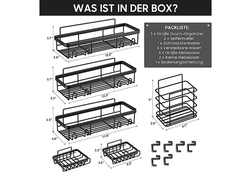 SURFOU Duschablage Ohne Bohren 6 Stuck, Stark Haftendes Duschregal,Badezimm günstig online kaufen