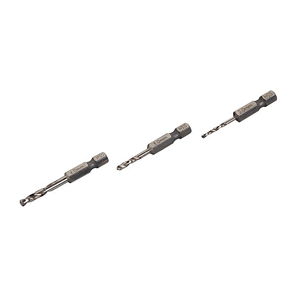 LUX-TOOLS Metall-Bohrersatz 6-Kant 2 mm, 3 mm und 4 mm günstig online kaufen