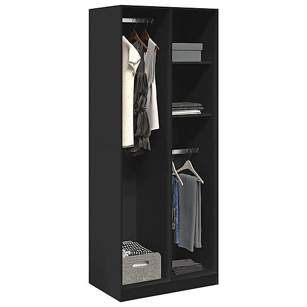 vidaXL Kleiderschrank Kleiderschrank Schwarz 80x50x200 cm Spanplatte günstig online kaufen