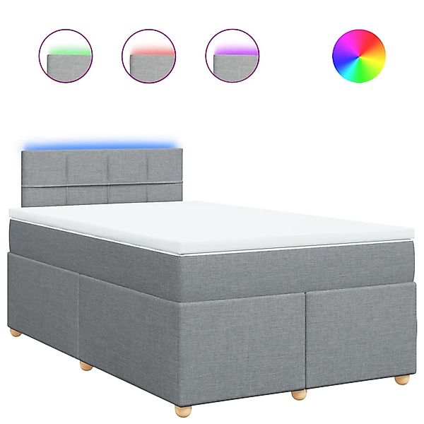 vidaXL Boxspringbett mit Matratze Hellgrau 120x200 cm Stoff 3288947 günstig online kaufen