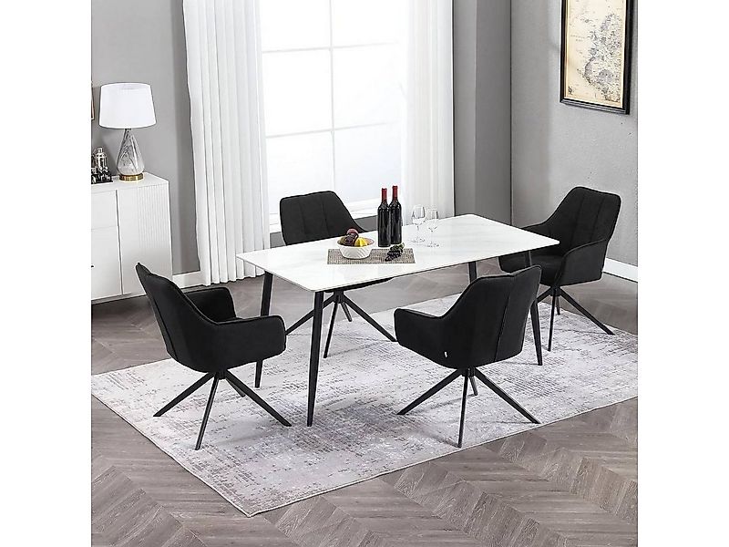 Woltu Esszimmerstuhl (6 St), Polsterstuhl drehbar, gepolsterter, Metallbein günstig online kaufen